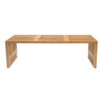 Παγκάκι Zen teak ξύλο σε φυσική απόχρωση 140x35x48εκ - Image 2