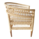 Πολυθρόνα Necorian paakoworld teak ξύλο με pe rattan σε φυσική απόχρωση και λευκό μαξιλάρι 80x70x87εκ - Image 4