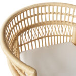 Πολυθρόνα Necorian paakoworld teak ξύλο με pe rattan σε φυσική απόχρωση και λευκό μαξιλάρι 80x70x87εκ - Image 7