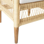 Πολυθρόνα Necorian paakoworld teak ξύλο με pe rattan σε φυσική απόχρωση και λευκό μαξιλάρι 80x70x87εκ - Image 8