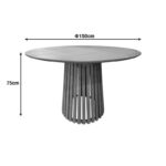 Τραπέζι Kenda I mindi ξύλο σε φυσική απόχρωση Φ150x75εκ - Image 5