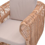 Πολυθρόνα Fajole rattan σε φυσική απόχρωση με μπεζ μαξιλάρι 83x92x82εκ - Image 7