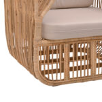 Πολυθρόνα Fajole rattan σε φυσική απόχρωση με μπεζ μαξιλάρι 83x92x82εκ - Image 8
