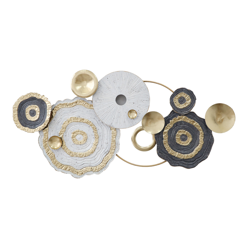 product_pako_345-000004 Διακοσμητικό τοίχου Melin Inart μέταλλο σε χρυσή-λευκή-μαύρη απόχρωση 127.5x63x6εκ - Image 1
