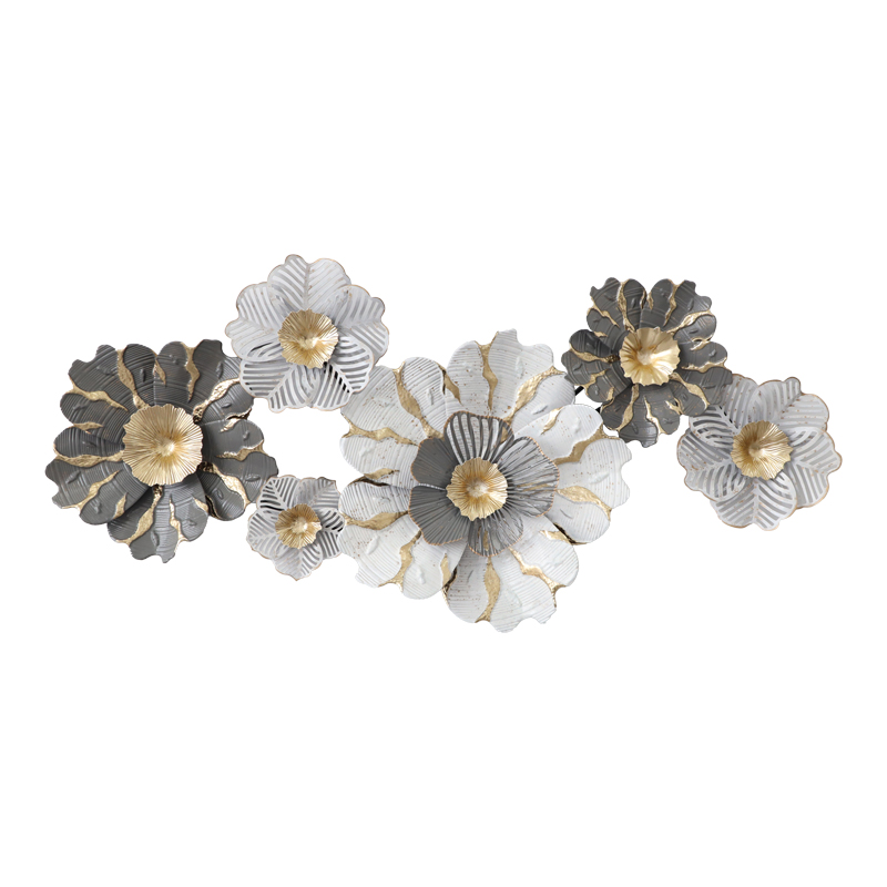 product_pako_345-000005 Διακοσμητικό τοίχου Daisy Inart μέταλλο σε χρυσή-λευκή απόχρωση 131x64x9.5εκ - Image 1