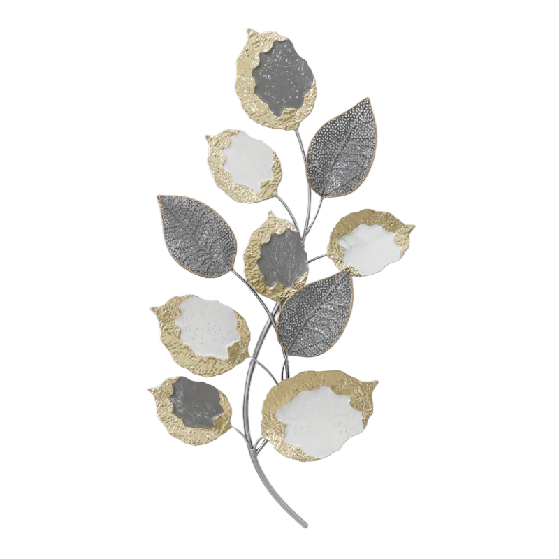 product_pako_345-000006 Διακοσμητικό τοίχου Neone Inart μέταλλο σε χρυσή-λευκή-γκρι απόχρωση 47,5x89x6εκ - Image 1