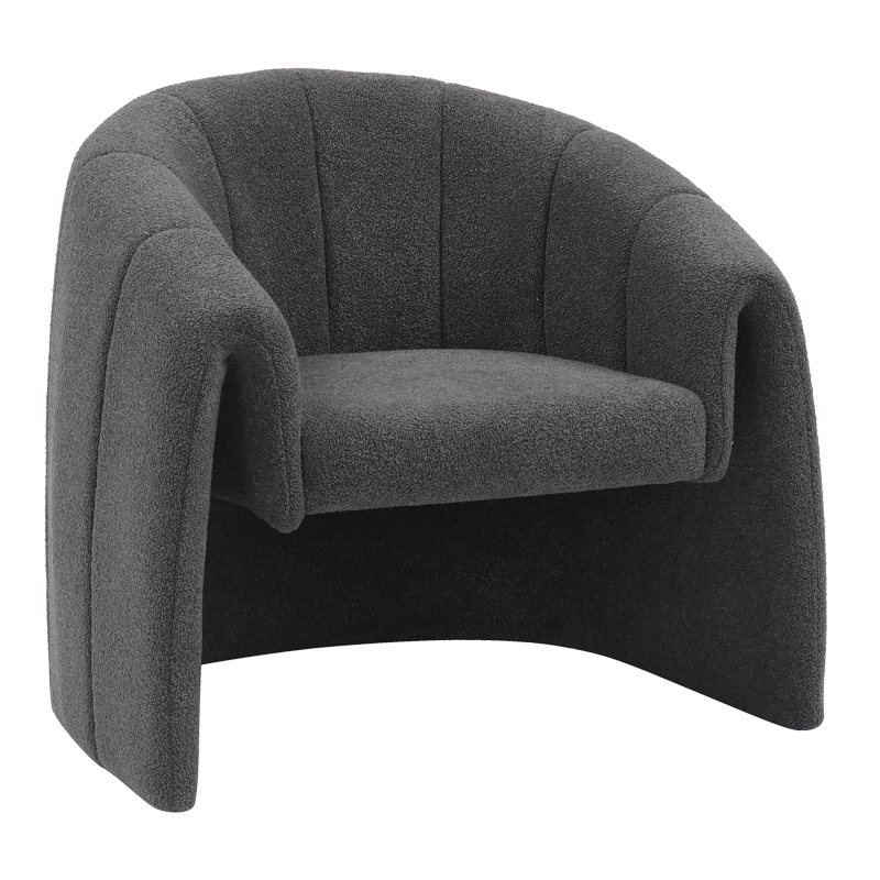 product_pako_350-000017 Πολυθρόνα Fassy μπουκλέ ύφασμα σε ανθρακί απόχρωση 80x66x80εκ - Image 1