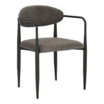 Πολυθρόνα Kalone ύφασμα σε ανθρακί απόχρωση 56x55x78εκ (Σετ 2 τεμαχίων)