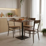 Τραπέζι Nerobian mdf σε καρυδί απόχρωση 70x70x75εκ - Image 2