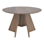 Τραπέζι Bibble mdf σε καρυδί απόχρωση Φ120x76εκ - Image 4