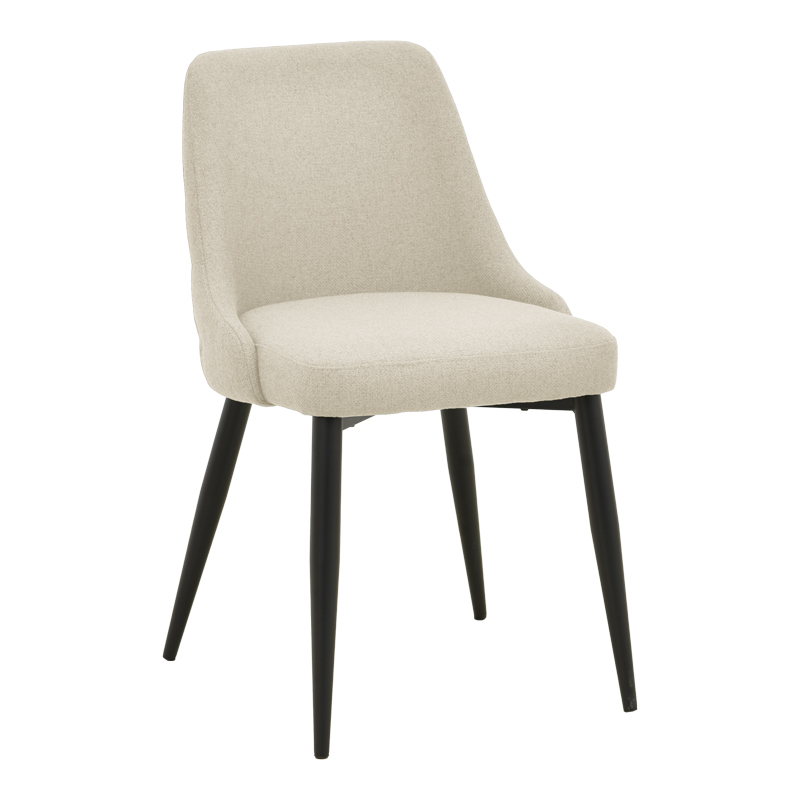 product_pako_357-000023 Καρέκλα Zedna μπεζ ύφασμα με μαύρα μεταλλικά πόδια 51x58x84εκ (Σετ 2 τεμαχίων) - Image 1
