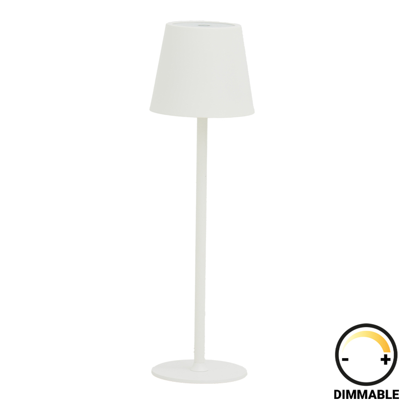 product_pako_358-000011 Επιτραπέζιο φωτιστικό αφής LED Brave Ι επαναφορτιζόμενο σε λευκή απόχρωση Φ11.5x37εκ - Image 1