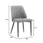Καρέκλα Onyer καφέ-γκρι pu με πόδι μαύρο μέταλλο 48x60x83εκ - Image 7