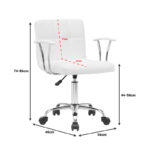 Καρέκλα γραφείου Buleco pu σε λευκή απόχρωση 56x46x74-86εκ - Image 8