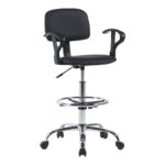 Καρέκλα ρεσεψιόν Icina Ι pu σε μαύρη απόχρωση 58x54x102-123εκ