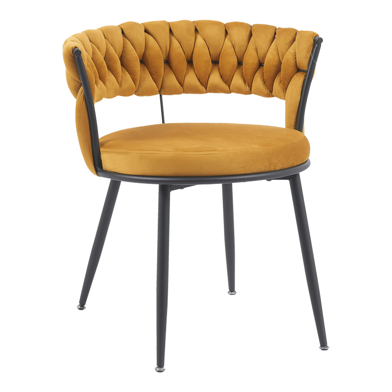 product_pako_360-000023 Πολυθρόνα Alkia σε κίτρινο βελούδο με μαύρο πόδι μέταλλο 60x57x68εκ - Image 1