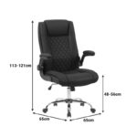 Καρέκλα γραφείου διευθυντη Kesla PES μαύρo 65x65x113-121εκ - Image 9