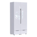 Ντουλάπα δίφυλλη Afina mdf σε λευκή glossy απόχρωση 100x57x213εκ - Image 2