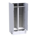 Ντουλάπα δίφυλλη Afina mdf σε λευκή glossy απόχρωση 100x57x213εκ - Image 3