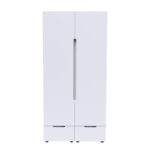 Ντουλάπα δίφυλλη Afina mdf σε λευκή glossy απόχρωση 100x57x213εκ - Image 4