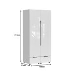 Ντουλάπα δίφυλλη Afina mdf σε λευκή glossy απόχρωση 100x57x213εκ - Image 7
