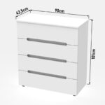 Συρταριέρα Afina mdf σε λευκή glossy απόχρωση 90x44x101εκ - Image 6