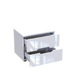 Κομοδίνο Afina mdf σε λευκή glossy απόχρωση 50x35x41εκ - Image 2