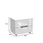 Κομοδίνο Afina mdf σε λευκή glossy απόχρωση 50x35x41εκ - Image 3