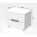 Κομοδίνο Afina mdf σε λευκή glossy απόχρωση 50x35x41εκ - Image 6