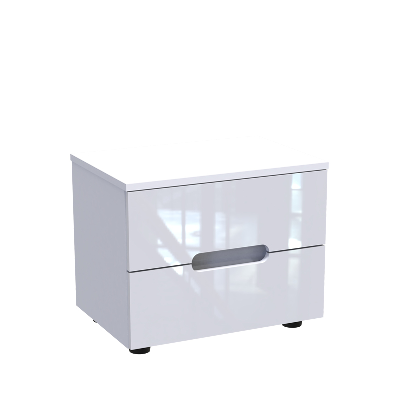 product_pako_361-000019 Κομοδίνο Afina mdf σε λευκή glossy απόχρωση 50x35x41εκ - Image 1