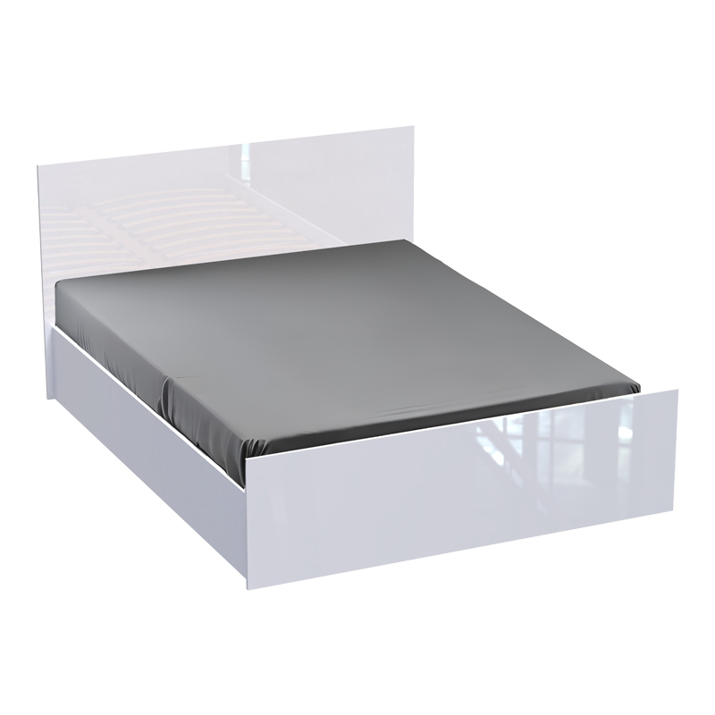 product_pako_361-000021 Κρεβάτι διπλό Afina σε λευκή glossy απόχρωση 160x200εκ - Image 1