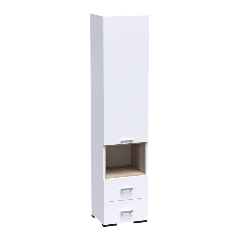 product_pako_361-000023 Βιτρίνα-στήλη Toscana σε λευκή απόχρωση 50x42x222.5εκ - Image 1