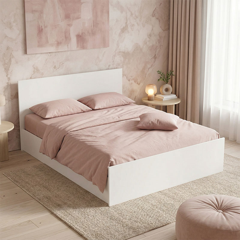 product_pako_361-000025 Κρεβάτι διπλό Toscana σε λευκή απόχρωση 160x200εκ - Image 1