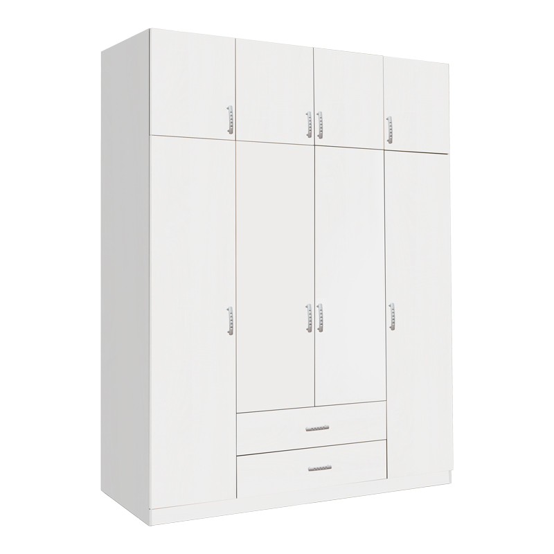 product_pako_361-000062 Ντουλάπα τετράφυλλη με συρτάρια Royal σε λευκή απόχρωση 200x58x230εκ - Image 1
