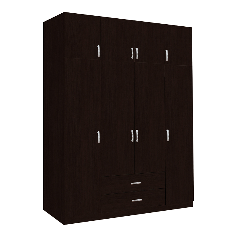 product_pako_361-000063 Ντουλάπα τετράφυλλη με συρτάρια Royal σε wenge απόχρωση 200x58x230εκ - Image 1