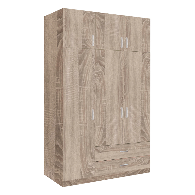 product_pako_361-000065 Ντουλάπα τρίφυλλη με συρτάρια Royal σε sonoma απόχρωση 150x58x230εκ - Image 1