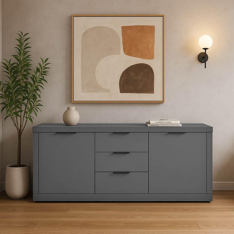 product_pako_361-000072 Μπουφές Doha σε ανθρακί απόχρωση 180x45x80.5εκ - Image 1