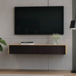 Κονσόλα με 2 συρτάρια Doha mdf σε μαύρη με oak απόχρωση 120x41x20cm