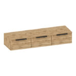 Κονσόλα με 3 συρτάρια Doha σε μαύρη με oak απόχρωση 120x39x22cm - Image 2