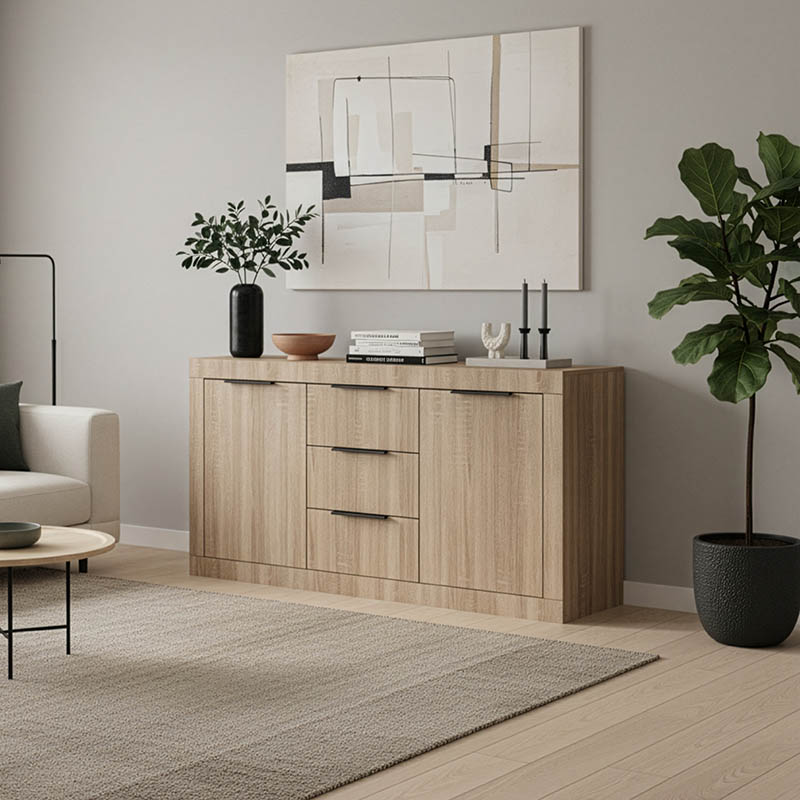 product_pako_361-000100 Μπουφές Doha σε sonoma απόχρωση 150x45x80.5εκ - Image 1