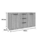 Μπουφές Doha σε wenge απόχρωση 150x45x80.5εκ - Image 4