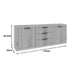 Μπουφές Doha σε wenge απόχρωση 210x45x80.5εκ - Image 4