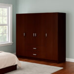 Ντουλάπα τετράφυλλη Royal με συρτάρια wenge 200x58x177εκ - Image 3
