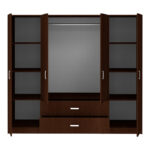 Ντουλάπα τετράφυλλη Royal με συρτάρια wenge 200x58x177εκ - Image 4