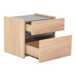 Κομοδίνο Comcie σε φυσικό με γκρι απόχρωση 50x42x45.5εκ - Image 3