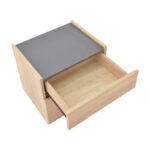 Κομοδίνο Comcie σε φυσικό με γκρι απόχρωση 50x42x45.5εκ - Image 7