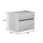 Κομοδίνο Comcie σε φυσικό με γκρι απόχρωση 50x42x45.5εκ - Image 8