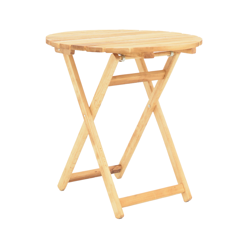 product_pako_363-000004 Τραπέζι Letna πτυσσόμενο μασίφ ξύλο οξιάς σε φυσική απόχρωση Φ60x74.5εκ - Image 1