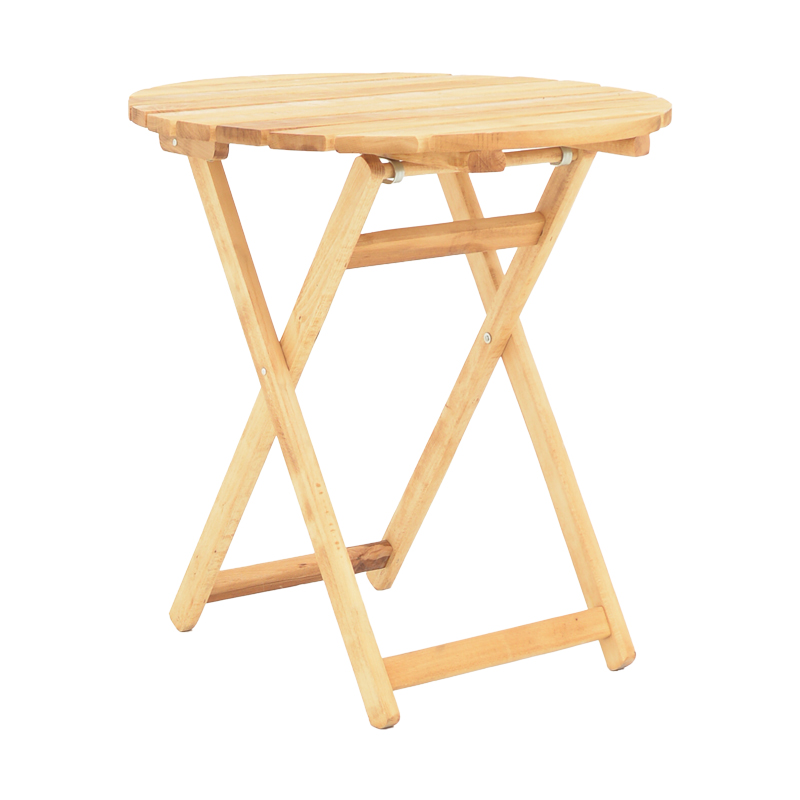 product_pako_363-000005 Τραπέζι Letna πτυσσόμενο μασίφ ξύλο οξιάς σε φυσική απόχρωση Φ70x75εκ - Image 1