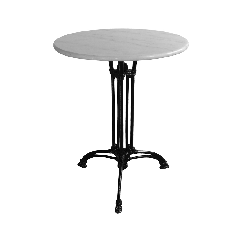 product_pako_366-000004 Τραπέζι μαρμάρινο Bastile μαντέμι σε λευκή-μαύρη απόχρωση Φ60x71.8εκ - Image 1